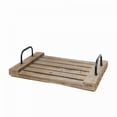 thumbnail image 3 of Wooden With Black Metal Handles Tray, 3 of 4