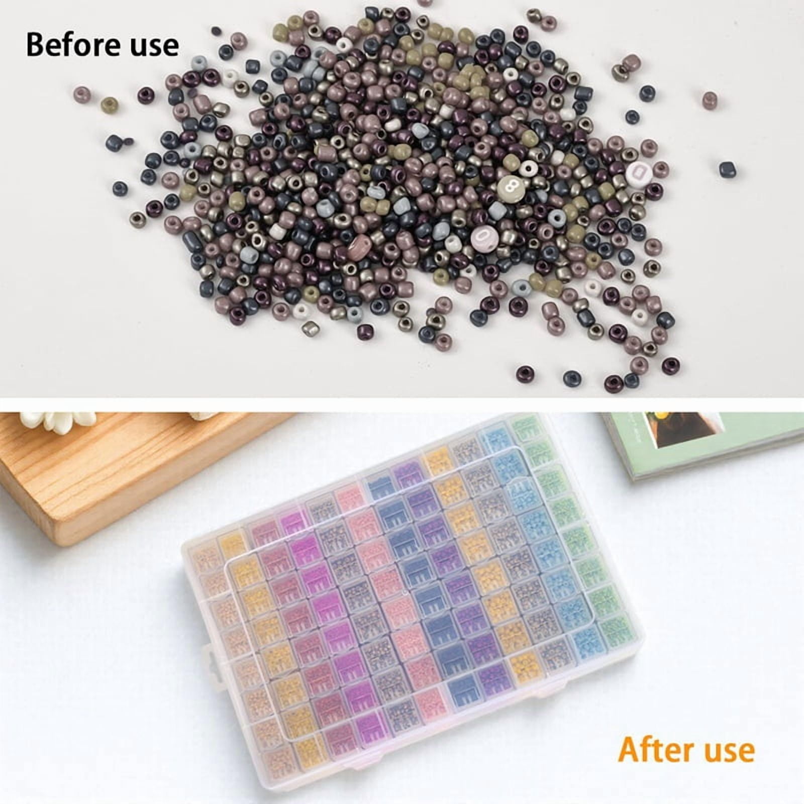 Transparent Large Capacity Storage Containers,96 Grid Craft Organizers and Storage, Suitable for Nail Art,Necklaces,Bead