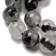 thumbnail image 3 of Grade A Natural Tourmalinated Quartz/Black Rutilated Quartz Beads Strands Round 6mm Hole: 0.8mm about 64pcs/strand 15.43''(39.2cm), 3 of 4