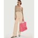 thumbnail image 2 of Bolsa de mano Lushandy de PVC para mujer, estampado de letras, color rosa impermeable, 2 of 7