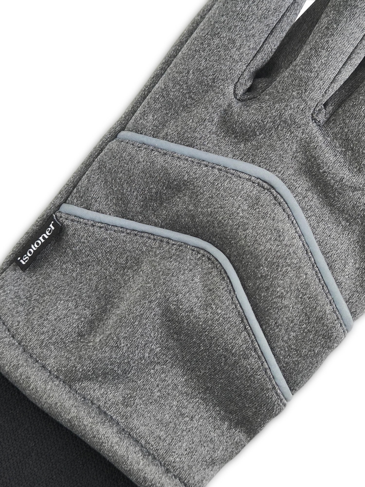 Isotoner Women's Weather Resistant Storm Cuff Gloves, Light Gray, L/XL