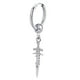 thumbnail image 2 of Pendientes de acero inoxidable estilo vintage con forma de cruz y aro Huggie para hombre y mujer Pendiente Plata 1pc, 2 of 9