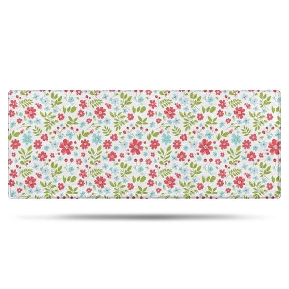 Pioneer Flower Floral Print Pattern Bathroom Rugs Mat, Non Slip Microfiber Bathroom Rug with Rubber Backing, Soft Mats for Bathroom Floor Tub Shower, 24"x60"