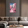 thumbnail image 4 of ZHONGYUTONG African American Wall Art Eiffel Tower Canvas Pink and Black Afro Pictures Black Woman Painting for Girl Room Decor Framed (16.00" x 24.00"), 4 of 5
