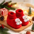 thumbnail image 4 of Miaouyo Baby Christmas Booties Knit Patchwork Winter Warm Soft Sole Shoes, 4 of 6
