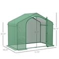 thumbnail image 4 of Outdoor Lighting Outsunny 6' x 3' x 5' Portable Walk-in Greenhouse, PE Cover, Steel Frame Garden Hot House, Zipper Door, Top Vent for Flowers, Vegetables, Saplings, Tropical Plants, Green,Outdoor Wal, 4 of 4