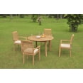 thumbnail image 4 of Grade-A Teak Dining Set: 4 Seater 5 Pc: 48" Round Table And 4 Mas Stacking Arm Chairs Outdoor Patio WholesaleTeak #WMDSMSq, 4 of 4