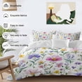 thumbnail image 4 of Colorful Floral Bedding 3 Piece Duvet Cover Set Full Size, Watercolor Vintage Flower Spring Plant Soft Microfiber Comforter Cover with Zipper Closure & Pillowcases, FadeResistant Quilt Cover, 4 of 9