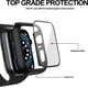 thumbnail image 3 of 12 Pack Case with Tempered Glass Screen Protector for Apple Watch 44mm SE 2 Series 6 5 4 SE, Full Protective Matte PC Cover for Iwatch 44mm Accessories (12 Packs, 44mm), 3 of 5