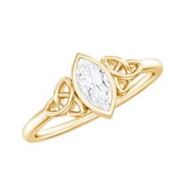 Rosec Jewels Lab Grown Diamond Ring - 4x8 mm Marquise Engagement Ring - EF-VS Quality, 18K Yellow Gold, US 9.50