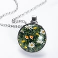 thumbnail image 2 of Fragmented Flowers Glass Circular Pendant Necklace - Elegant Jewelry Piece for Everyday Wear, 2 of 5
