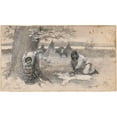 thumbnail image 2 of William Allen Rogers 14x10 Gold Ornate Wood Frame and Double Matted Museum Art Print Titled - Indian Mother and Baby-Wigwam (1898), 2 of 4