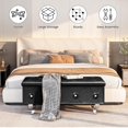 thumbnail image 3 of Recaceik Ottoman with Storage, Storage Ottoman Bench for Bedroom, Leather Bench with Storage, Upholstered End of Bed Storage Bench for Bedroom, Living Room, Entryway, Window, Black, 3 of 14