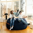 thumbnail image 6 of Big Joe Fuf 7Ft Giant Foam Bean Bag Chair Couch with Removable Cover for Kids, Teens, Adults, Midnight Blue Corded Plush, 7 foot Oversized, 6 of 8