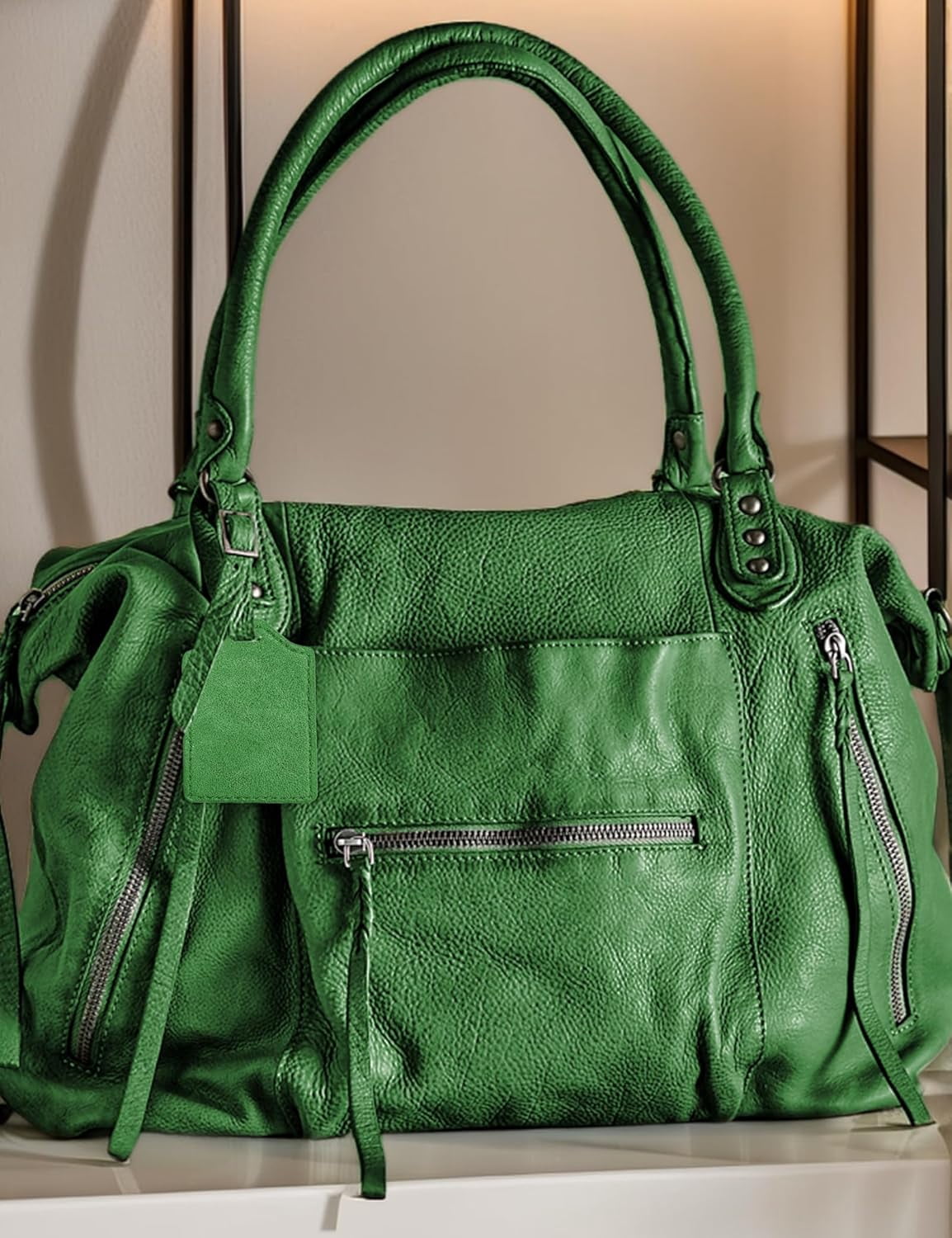 Women's Large Tote Bag City Tote Bag Fall Purse with Zipper Women Vegan Leather Hobo Handbags with Adjustable Strap
