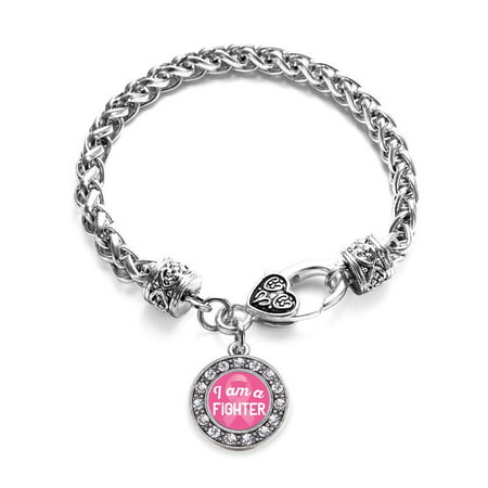 I am a Fighter Breast Cancer Circle Charm Bracelet