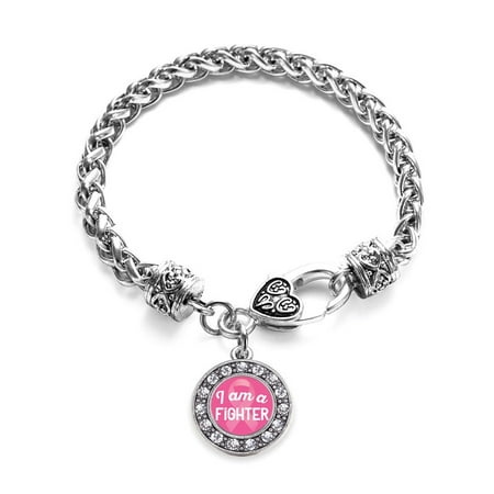 Inspired Circle Bracelet - I am a Fighter Breast Cancer Circle Charm Bracelet