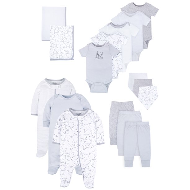 Little Star Organic Baby Unisex 16Pc Mix & Match Set, Size Newborn9