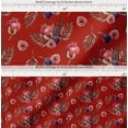 thumbnail image 2 of Soimoi Red Cotton Voile Fabric Pomegranate & Fig Fruits Print Fabric by the Yard 56 Inch Wide, 2 of 7