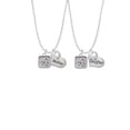 thumbnail image 2 of Delight Jewelry Silvertone Love Square - Square Seal Mother & Daughter Heart Necklaces (Set of 2), 19"+2", 2 of 4