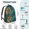 thumbnail image 5 of Green and Gold Marble Pattern Backpack for School, Cute School Bag with Adjustable Shoulder Straps and Padded Back, 16.9"x12.6"x5.9", 5 of 5