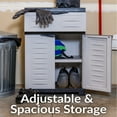 thumbnail image 3 of Sunnydaze Adjustable 34.5" Plastic 1-Shelf 1-Drawer Freestanding Storage Cabinet, Gray with Charcoal Trim, 3 of 18