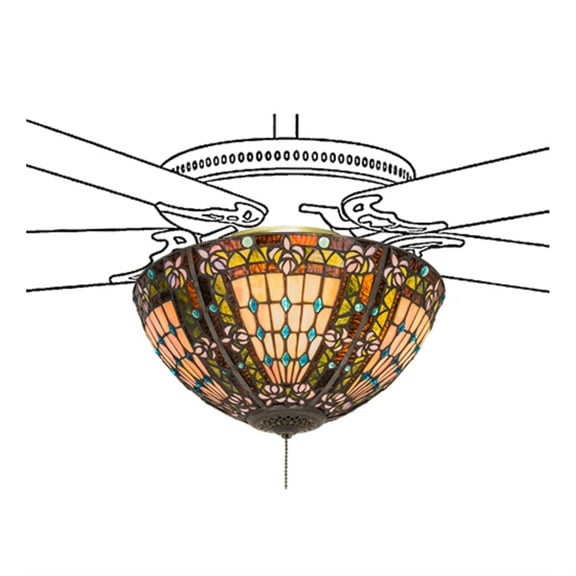 16"W Fleur-de-lis Fan Light Fixture