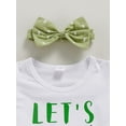 thumbnail image 5 of Qiylii Baby Kid Girls Summer Clothes Set, Short Sleeve T-shirt with Polka Dot Shorts Headband, 5 of 8