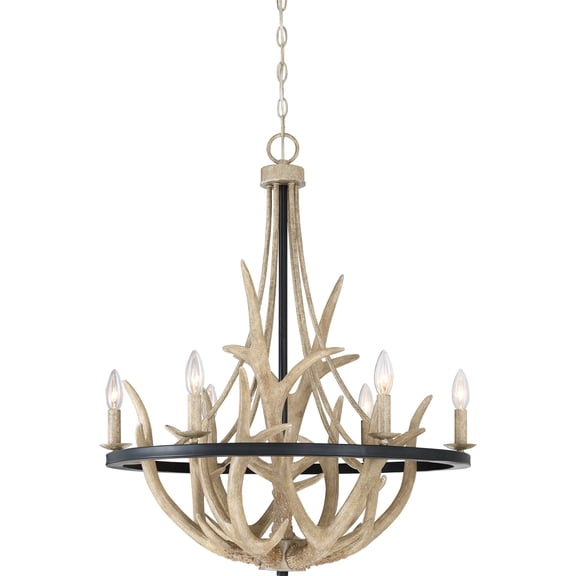 JR5006EK-Quoizel Lighting-Journey Chandelier 6 Light Steel Earth Black Finish