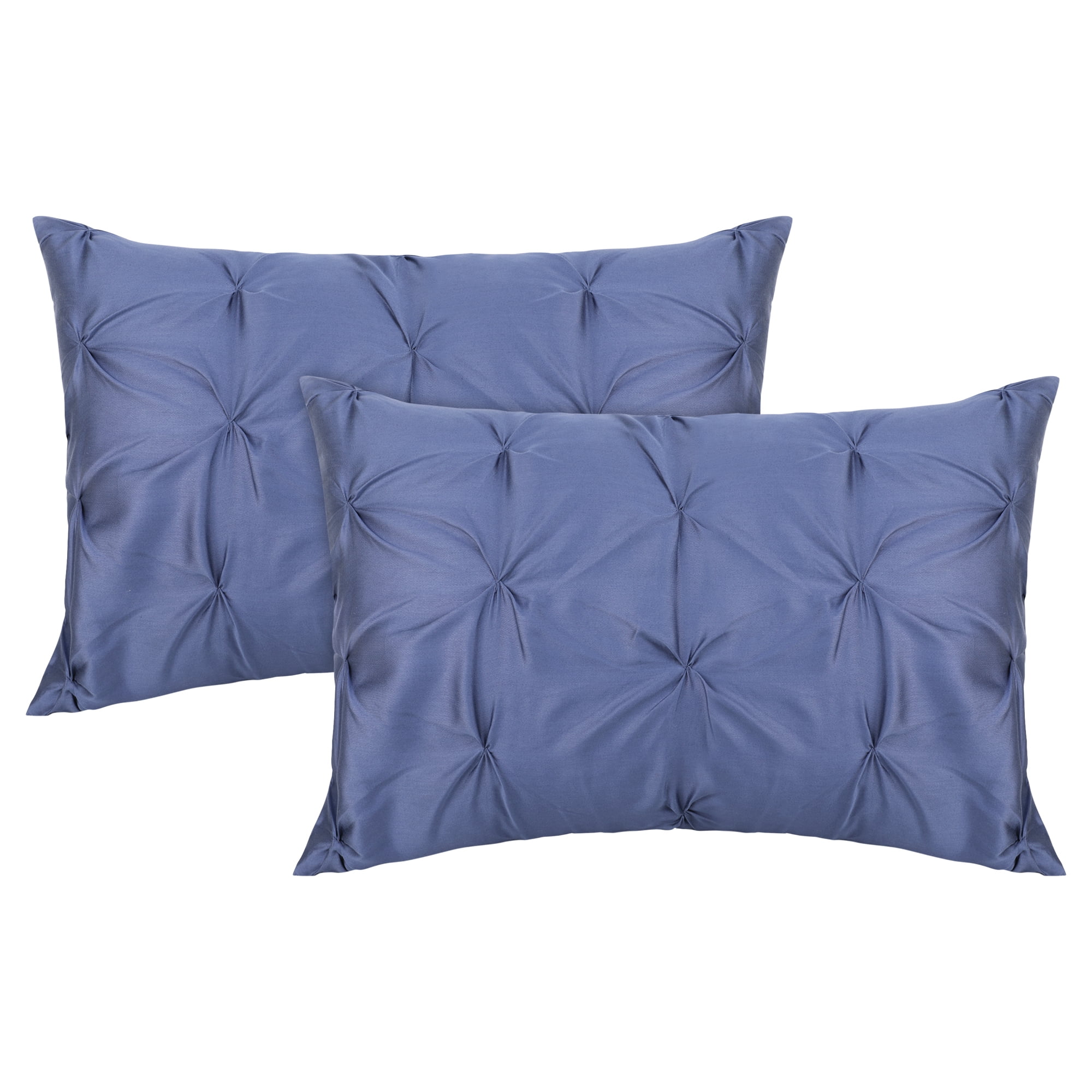 Vedanta Home Collection Queen Pinch Pillow Shams Set of 2 M. Blue 600  Thread Count 100% Natural Cotton Pack of Two Queen 20''x 30'' Pillow Shams  Decorative - Walmart.com