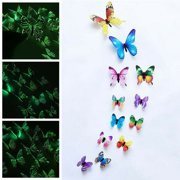 3D three-dimensional luminous simulation butterfly luminous sticker