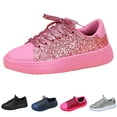 thumbnail image 7 of XIMIN Rhinestone Sneakers for Women Women's Glitter Sneakers Shiny Sequin Sport Tennis Lightweight Bling Lace Up Shoes Fashion Sneakers Footwear, 7 of 7