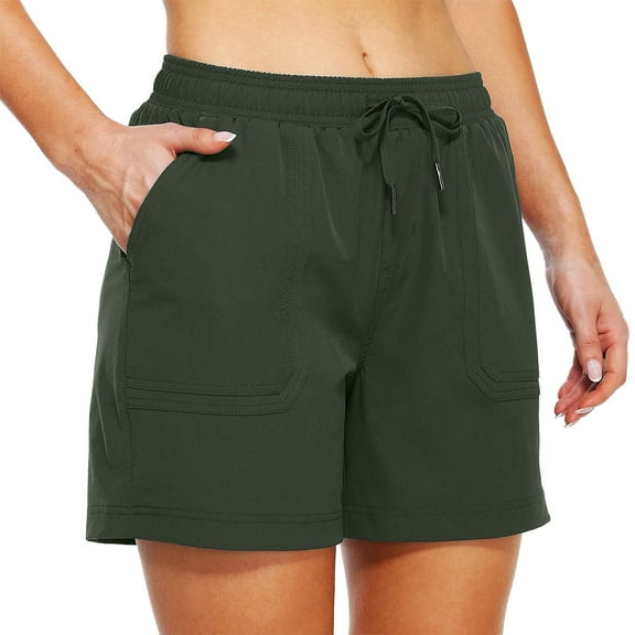Harpily Women's Shorts Summer Outdoor Dry Water Athletic Hiking Quick Shorts Women Shorts Workout Pants Army Green XL