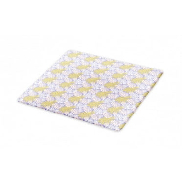 Exotic Cutting Board, Summer Design with Monstera Leaves, Decorative Tempered Glass Cutting and Serving Board, in 3 Sizes, by Ambesonne