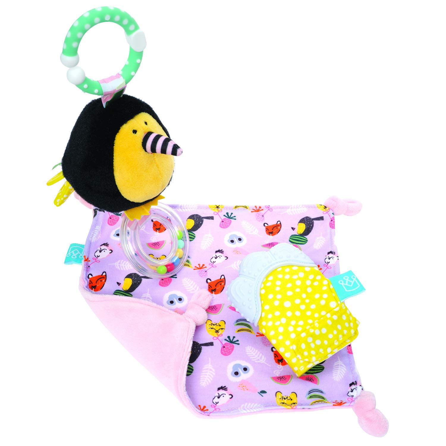 Manhattan Toy Fruity Paws Teether Mitt & Blankie Gift Set for Babies