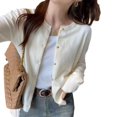 thumbnail image 5 of Chaqueta cárdigan de punto suave y cerosa de estilo coreano para mujer 2024 nuevo suéter exterior de manga larga reductor de edad de color caramelo para mujer a principios de otoño, 5 of 5