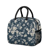 Womens Pioneer Flower Floral Print Pattern Lunch Box for Work,Insulated Lunch Bag for Women,Loncheras Para Mujer,Leakproof Adult Lunch Bag for Work,Beach,Travel,Picnic,Camping