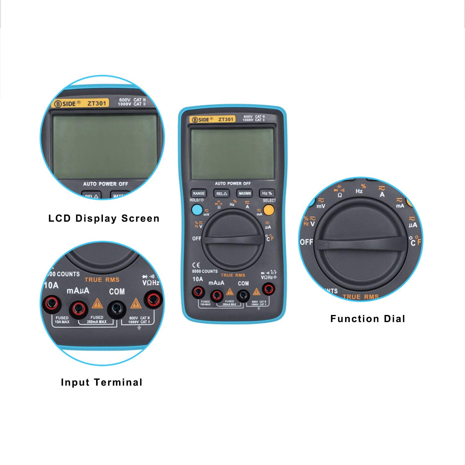 LCD Digital Multimeter high-accuracy Multimeter Backlight ZT301Digital LCD Multimeter Electric Handheld