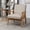 Light Camel + Microfiber, variant on 25.38'' Wide Classic Mid-Century Modern Arm Chair, Dark Brown, Solid Wood Frame with Leather-Look Microfiber Upholstery, Comfortable Foam Cushioning for Living Room,Dark Brown