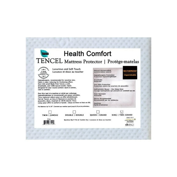 Ultraflex Health Comfort - Protège-Matelas Imperméable Antimicrobien Tencel avec Protection Respirante Hypoallergénique