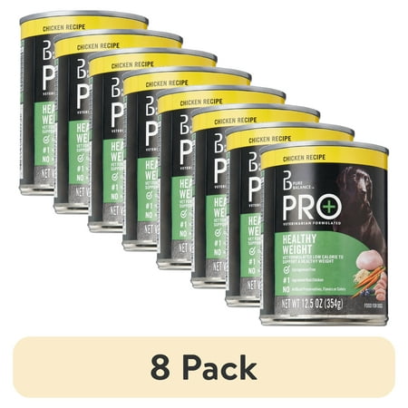 (8 pack) Pure Balance Pro+ Chicken Recipe Wet Dog Food for Healthy Weight, 12.5 oz Can