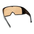 thumbnail image 4 of XL Oversized Shield Rectangle Super Thick Temple Plastic Sport Sunglasses Black - Light Brown, 4 of 4