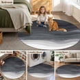 thumbnail image 6 of Round Area Rug 3ft,Black Grey White Gradient Stripes Washable Carpet Non-Slip Runner Accent Rugs Indoor Floor Mat for Bedroom Living Room Decor,Modern Ocean Water Wave, 6 of 9