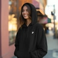 thumbnail image 5 of Dalix Heartly Ghost Embroidery Relaxed Hoodie Soft Fleece Sweatshirt Drawcord Fit Lounge Womens in Black XS X-Small, 5 of 5