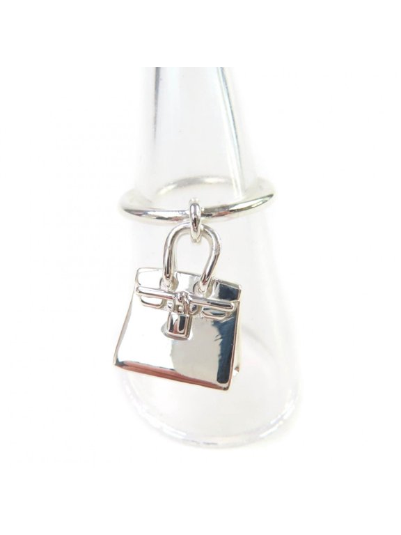Pre-Owned HERMES 2020 925 Amulet Birkin Ring, Silver, Size 51 (), with Box, Made in Italy,...