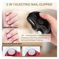 thumbnail image 4 of 2 in 1 Electric Polishing Automatic Nail Clippers, Electric Nail Clipper Electric Nail Trimmer with 2 Adjustable Speeds, Nail Trimmer Electric Automatic Nail Clipper for Seniors, Kids, Adults (Purple), 4 of 7