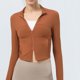 thumbnail image 5 of Chaquetas y abrigos casuales con capucha de manga larga para mujer, traje de entrenamiento de manga larga, cuello alto, doble bolsillo, abrigo de yoga, cremallera de doble cabeza, abrigo deportivo par, 5 of 8