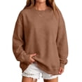 thumbnail image 7 of Oversized Sweatshirts Women Crewneck 2026 Fall Cute Fleece Pullover Top | Loose Fit Long Sleeve Sweatshirt no Hood, Drop Shoulder Tops, Workout Athletic Cozy, Airport Travel Clothes Coffee,L, 7 of 7