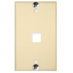 WALL PLATE, PHONE, FLUSH, 1-PORT, IVORY