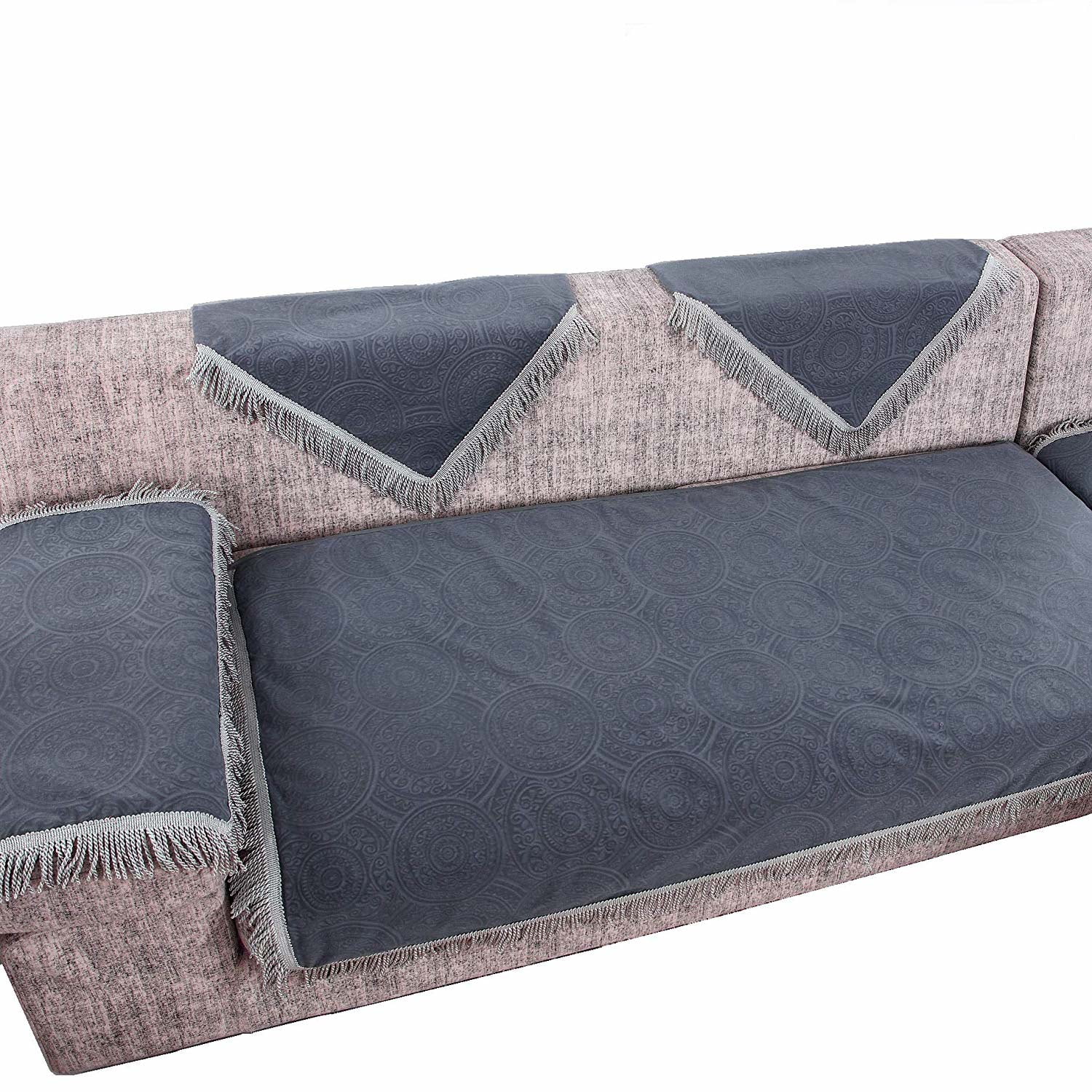 Octorose Flocking Or Faxu Linen Material Non Slip Sofa And Couch Octorose Flocking Or Faxu Linen Material Non Slip Sofa And Couch Protector Sectional Cover Arm Covers Removable Adjustable Strap Under The